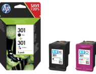 Консумативи Оригинален HP 301 2-pack Black/Tri-color