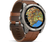 Смарт часовници Garmin fēnix® 8 – 51 mm,  AMOLED, Sapphire - Carbon grey DLC с Chestnut кожена каишка