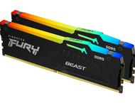 Оперативна памет 16GB (2x8GB) DDR5 5600 MT/s Kingston FURY Beast Black RGB XMP