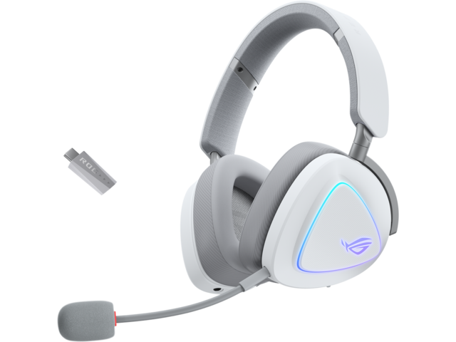 Слушалки Asus ROG Delta II Wireless, Moonlight White