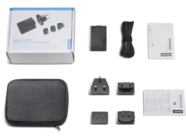 Захранвания за лаптопи LENOVO USB-C 65W GaN 4 щепсела - Захранване